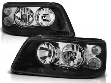 Doppellinsen Scheinwerfer Klarglas für VW T5 Bj. 03-09 Schwarz